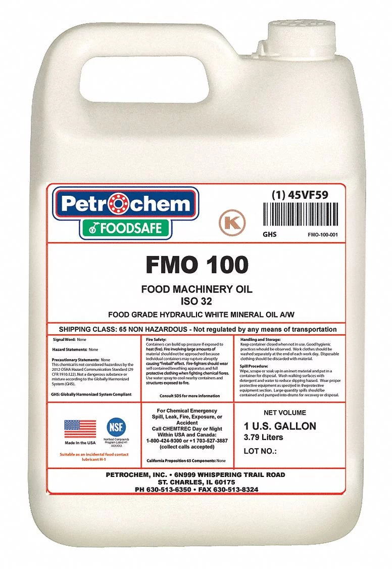 Petrochem Hydraulic Oil,1 gal.,Jug,ISizeO 100  FMO 100-001