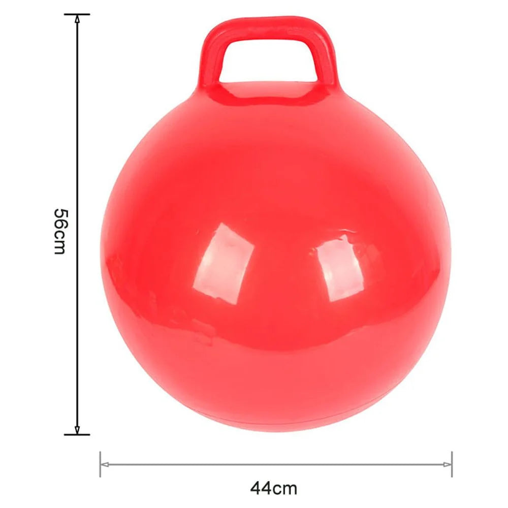 Pure Color Inflatable Bouncing Ball Kids Jumping Hop Ball with Handle for Adults Children Exercise Toy