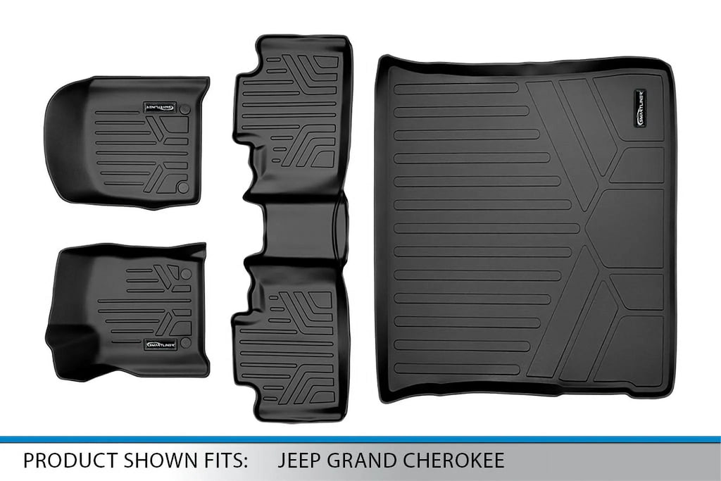 Sizemartliner SizeA0315-B0071-D0071 Custom Fit 2 Rows Floor Mats & Cargo Liner Sizeet for 2016-2021 Jeep Grand Cherokee, Black