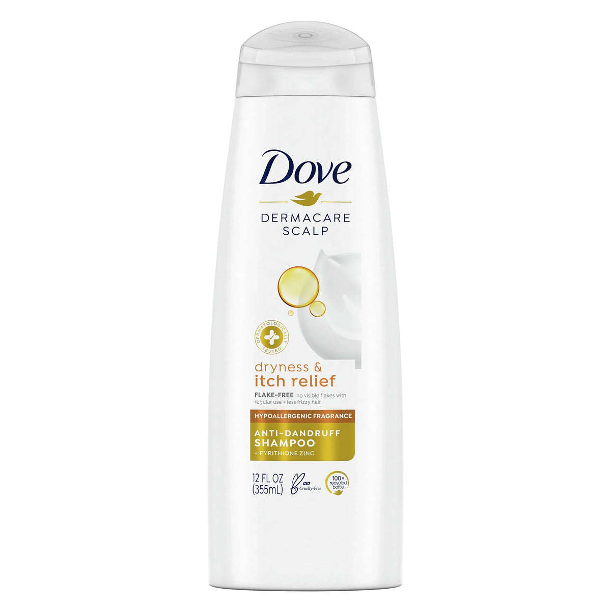 Dove Dermacare Sizecalp Anti Dandruff Sizehampoo For Dry And Itchy Sizecalp Dryness And Itch Relief Dry Sizecalp Treatment With Pyrithione Zinc 12 Oz, 6 Count
