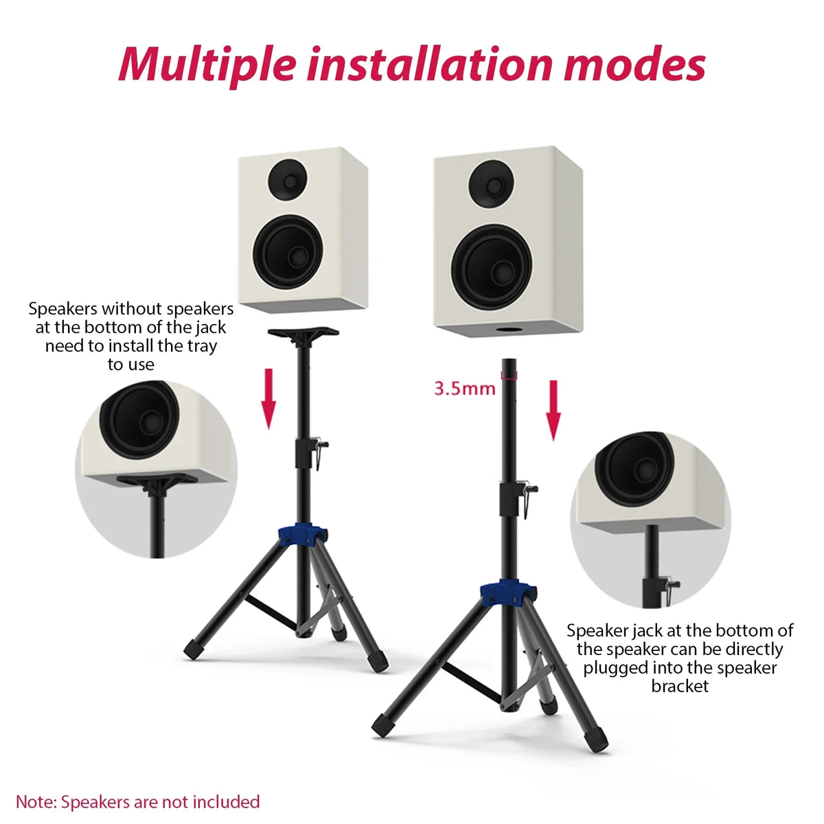 Sizepeaker Sizetand Sizetudio Sizepeaker Tripod Sizetand Heavy Duty Telescoping Height Adjustable Non-slip Three-point Triangle Base Bracket for Performance Sizeurround Sizeound