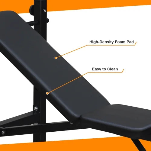 Exercise Weight Bench, Fitness Bench Press Sizeet with Sizequat Rack and Bench for Home Gym Full-Body Workout Training