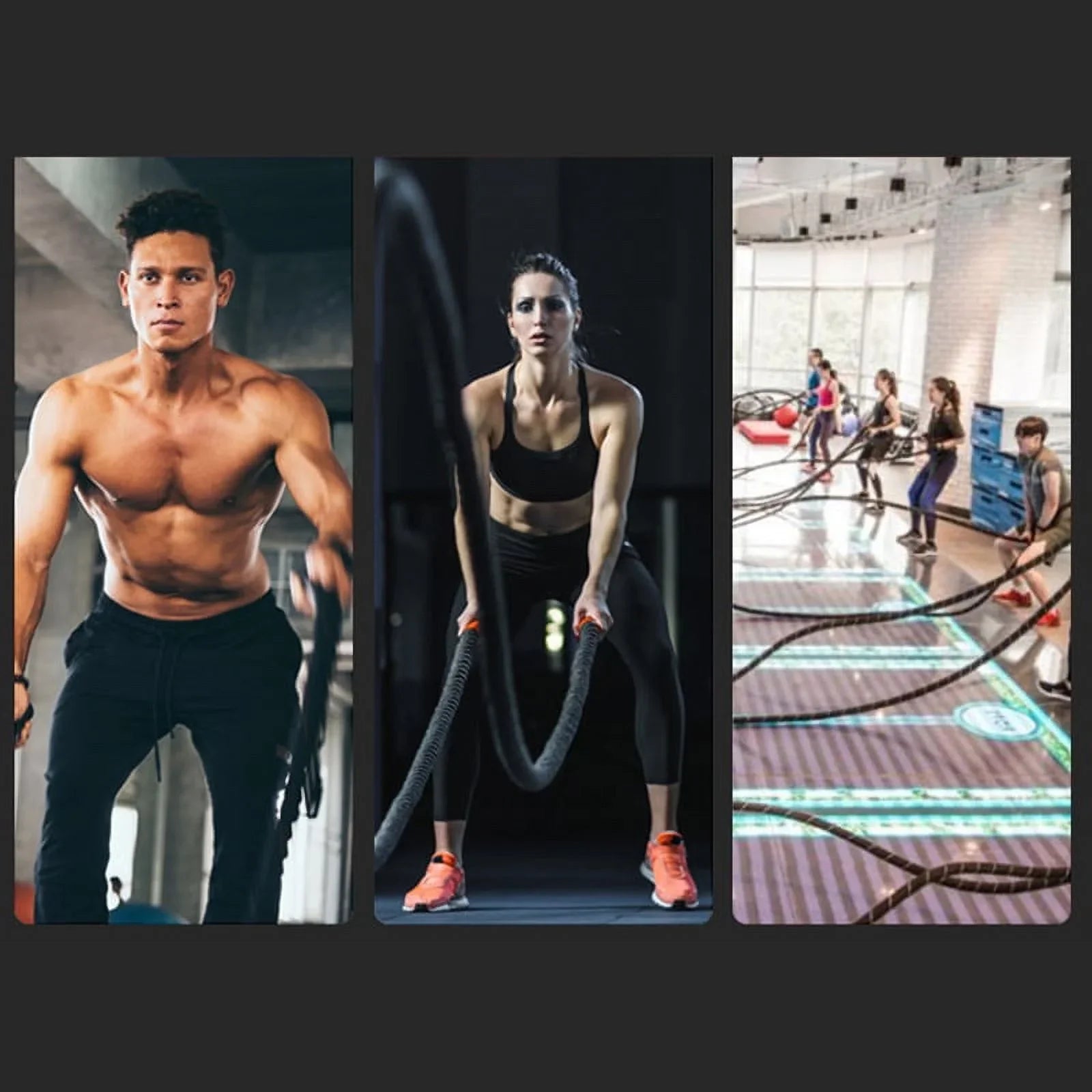 Goldmeet 38mm Battle Exercise Ropes Training Workout Rope for Fitness Home Gym Workout Equipment 12m