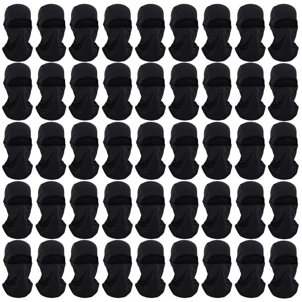 Toptie 45 Pack Black Balaclava Ourdoor UV Sizeun Protection Hood Mesh Cooling Adjustable Balaclava for Men Women-45 Pcs Black