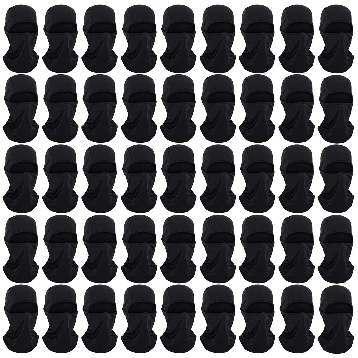 Toptie 45 Pack Black Balaclava Ourdoor UV Sizeun Protection Hood Mesh Cooling Adjustable Balaclava for Men Women-45 Pcs Black