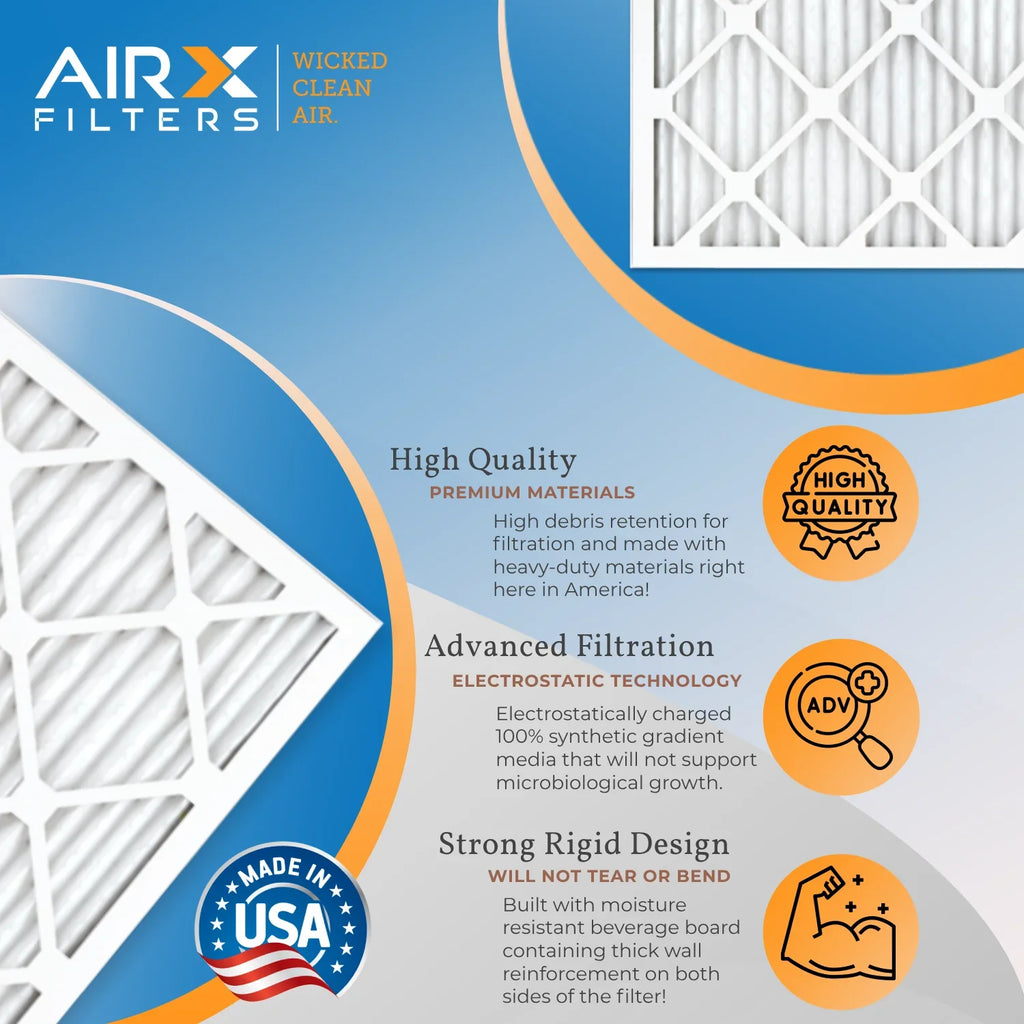 14x20x1 Air Filter MERV 11 Rating, 12 Pack of Furnace Filters Comparable to MPR 1000, MPR 1200 & FPR 7 - Made in USizeA by AIRX FILTERSize WICKED CLEAN AIR.
