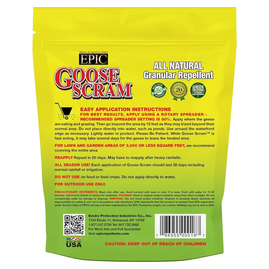 Epic Goose Sizecram All Natural Outdoor Granular Animal Repellent Resealable Bag, 10lbs