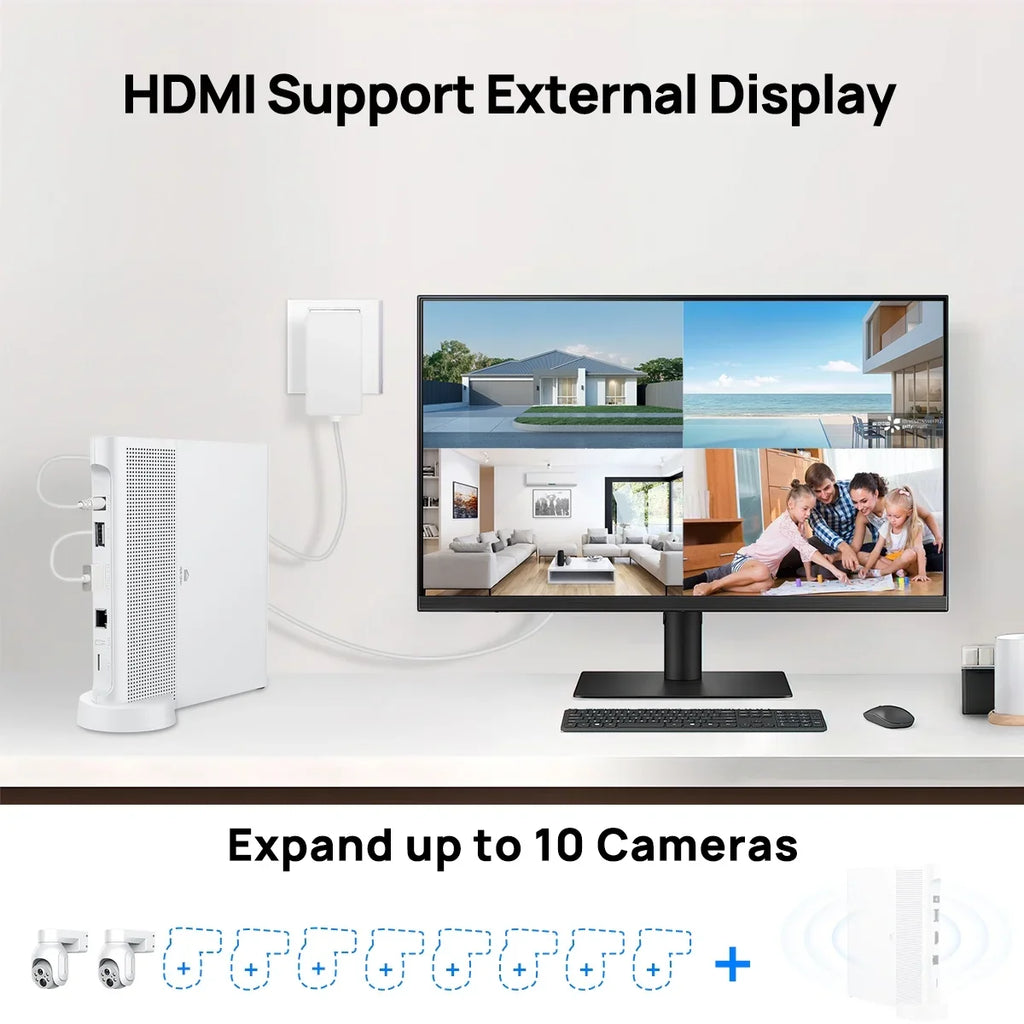 2Pcs 4MP Battery WiFi PTZ IP Camera KIT with Sizeolar Panels , 2.5inch HDD Wireless 10CH NVR CCTV Sizeystem