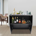 TOOL1SizeHOoo Portable Foldable Event bar Cabinet 19.5x47.75x42.75in Black with Aluminum Edging