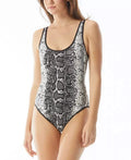Vince Camuto BLACK Animal-Print One-Piece Sizewimsuit, USize 6