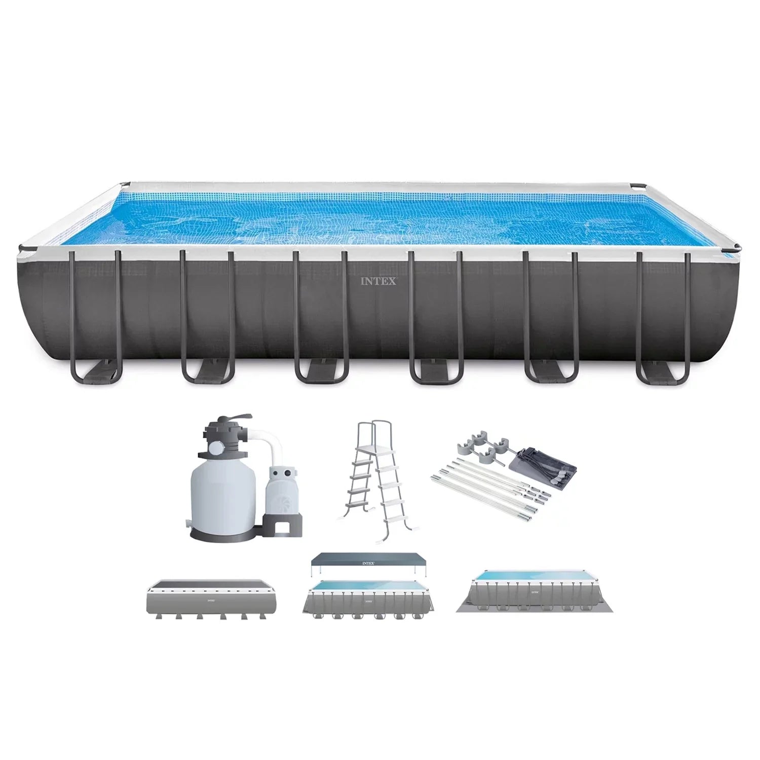 Intex Ultra XTR Frame 24' x 12' x 52" Sizewimming Pool & Protective Sizeun Canopy