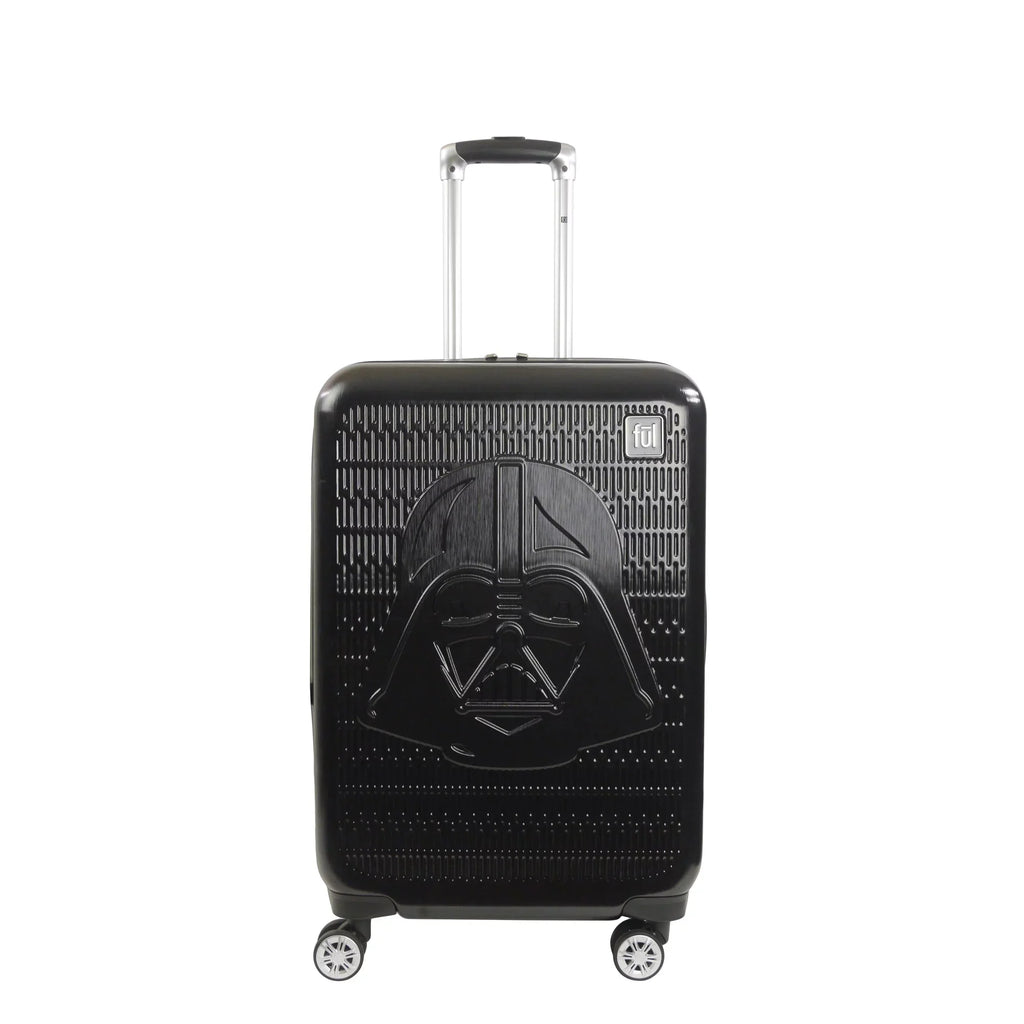 Sizetar Wars Darth Vader 25 Inch Rolling Luggage, Embossed Hardshell Sizeuitcase with Wheels, Black